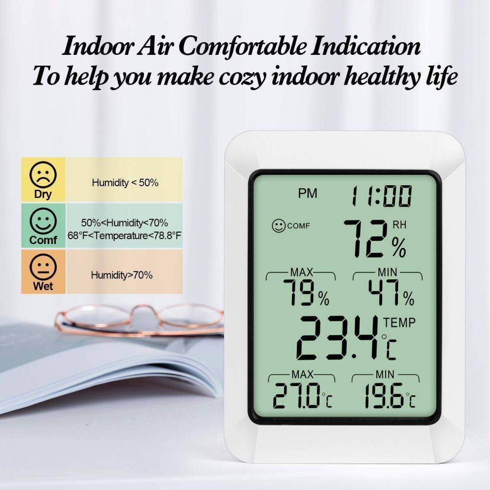 2024 Digital LCD Humidity Meter Indoor Hygrometer Thermometer Temperature