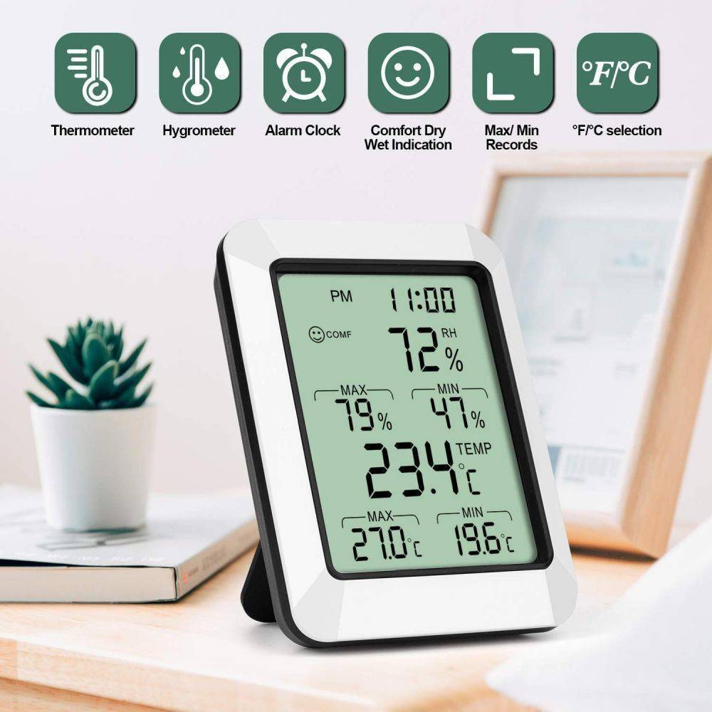 2024 Digital LCD Humidity Meter Indoor Hygrometer Thermometer Temperature