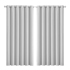 2x Blockout Curtains Panels 3 Layers Grey-1861639781952393216