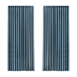 Marlow 2XBlockout Curtains Chenille 180x250 Blue CD1016-180x250-DG-1861639787287547904